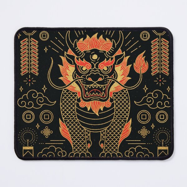 Item preview, Symmetrical Golden Nian Beast and Firecrackers designed and sold by zzz888.