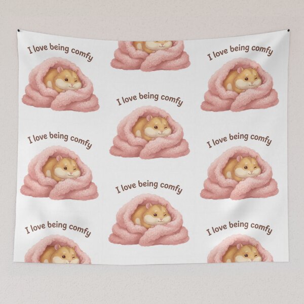 Artikelvorschau, Hamster in einer Decke. Niedlich. Ich liebe es, mich wohlzufühlen. Design. entworfen und verkauft von Vintage Designs +.