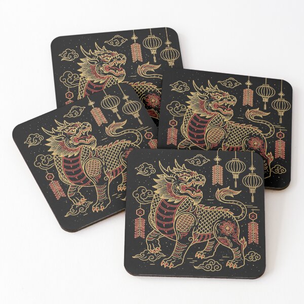Item preview, Golden Nian Beast and Firecrackers Lunar New Year designed and sold by zzz888.