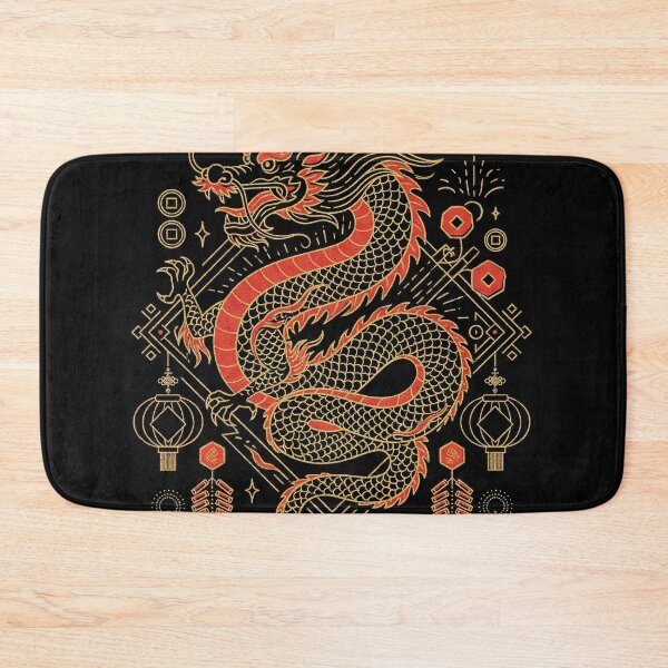 Item preview, Majestic Golden Chinese Dragon Lunar New Year Art designed and sold by zzz888.