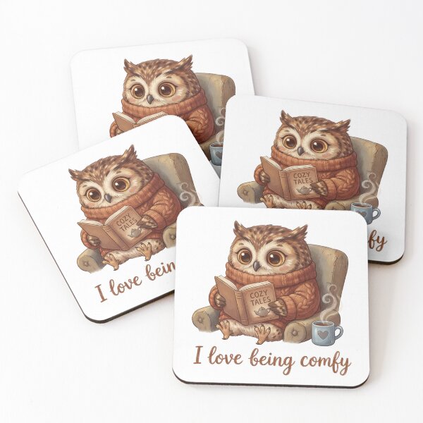 Item preview, Owl reading Cute I love being Comfy design designed and sold by Vintage Designs +.
