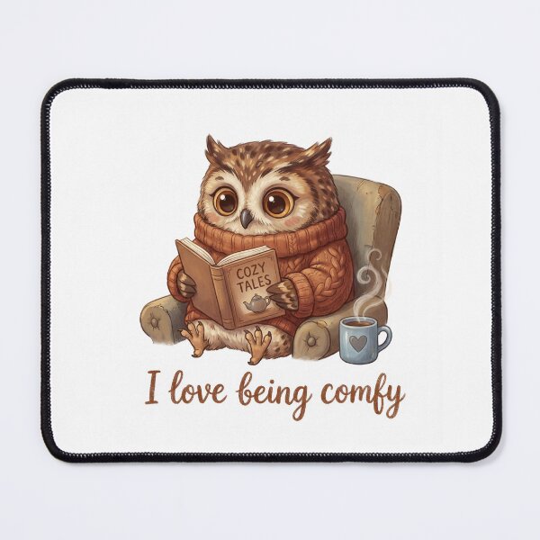 Item preview, Owl reading Cute I love being Comfy design designed and sold by Vintage Designs +.
