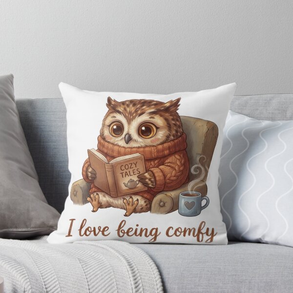 Item preview, Owl reading Cute I love being Comfy design designed and sold by Vintage Designs +.