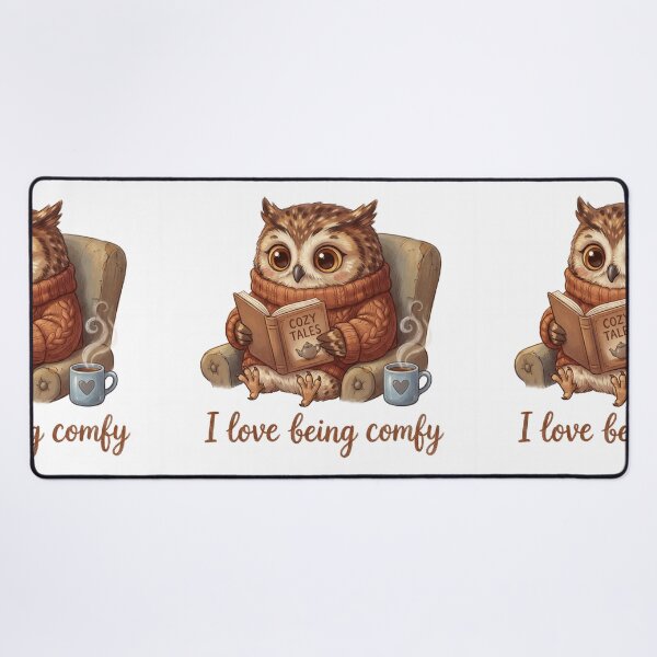 Item preview, Owl reading Cute I love being Comfy design designed and sold by Vintage Designs +.