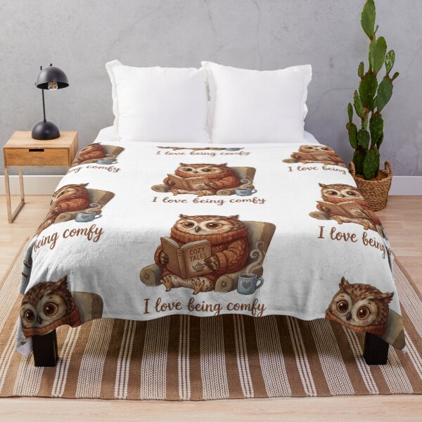 Item preview, Owl reading Cute I love being Comfy design designed and sold by Vintage Designs +.