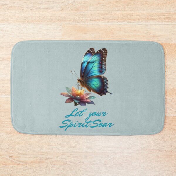 Item preview, Let Your Spirit Soar – Blue Butterfly & Lotus Inspirational Design designed and sold by Zoolita   Store.