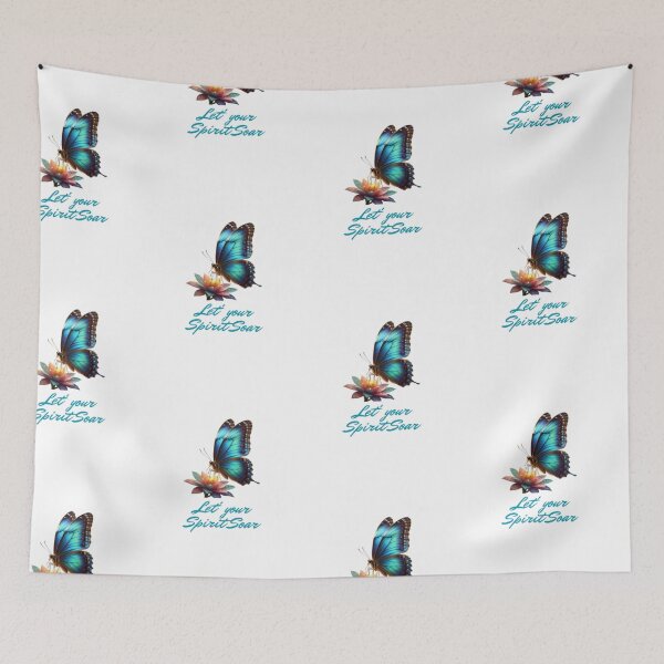 Item preview, Let Your Spirit Soar – Blue Butterfly & Lotus Inspirational Design designed and sold by Zoolita   Store.