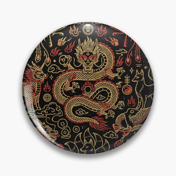 Item preview, Golden Divine Assembly Dragon Phoenix and Nine Tailed Fox designed and sold by zzz888.