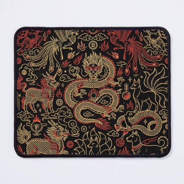 Item preview, Golden Divine Assembly Dragon Phoenix and Nine Tailed Fox designed and sold by zzz888.