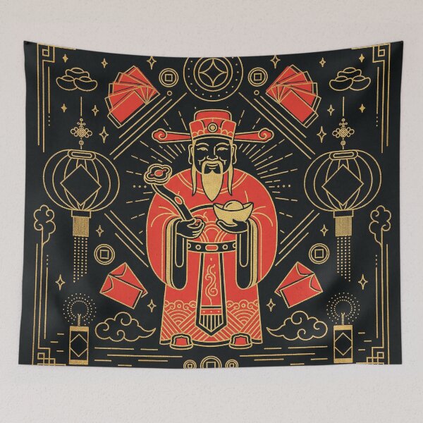Item preview, Golden God of Wealth Caishen and Lucky Red Envelopes designed and sold by zzz888.