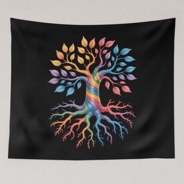 Item preview, Tree Of Life Rainbow LGBT Gay Lesbian Pride Flag Ally designed and sold by comptorasunfia.