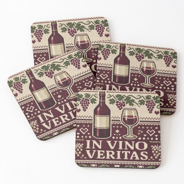 Item preview, In vino veritas – Retro knitting illustration for wine lovers designed and sold by Mauswohn.