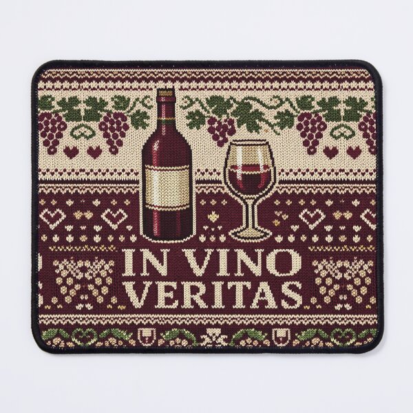 Item preview, In vino veritas – Retro knitting illustration for wine lovers designed and sold by Mauswohn.