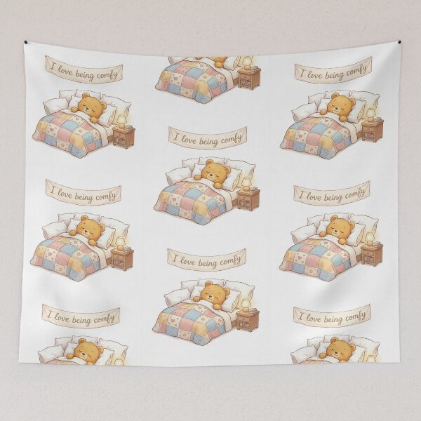 Artikelvorschau, Schlafender Teddybär – Niedlich – Ich liebe es, gemütlich zu sein – Design entworfen und verkauft von Vintage Designs +.