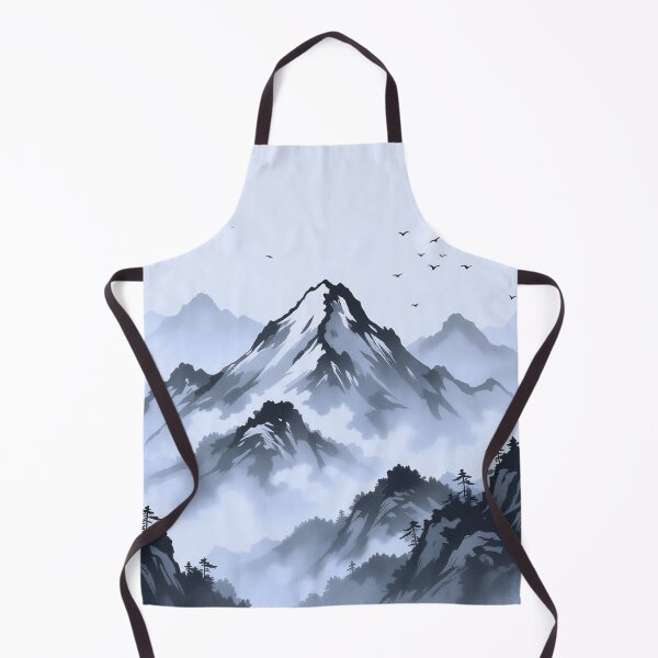 Artikelvorschau, Sumi E Ink Mountain Summit Blue entworfen und verkauft von ArtHistoryPrint.