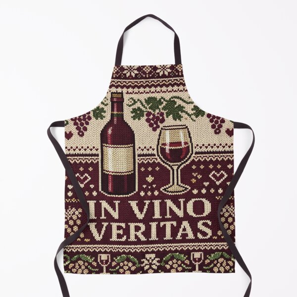 Item preview, In vino veritas – Retro knitting illustration for wine lovers designed and sold by Mauswohn.