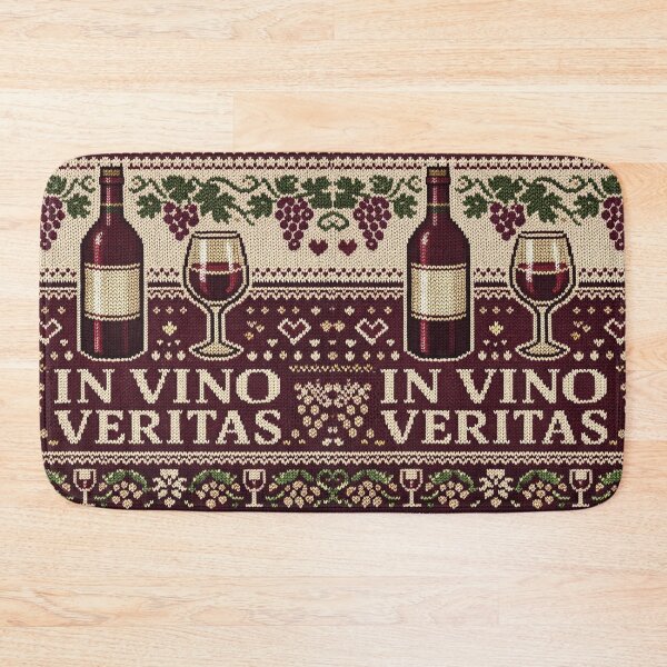 Item preview, In vino veritas – Retro knitting illustration for wine lovers designed and sold by Mauswohn.