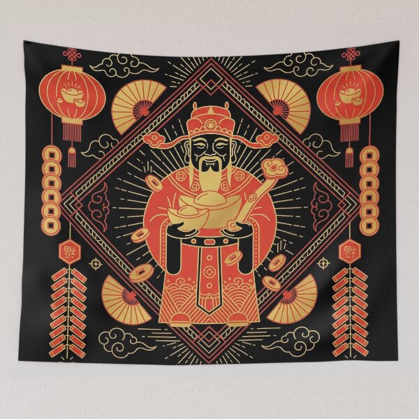 Item preview, Geometric God of Wealth Caishen Diamond Emblem designed and sold by zzz888.