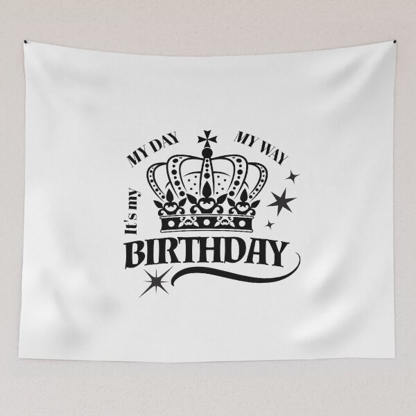Item preview, Birthday Crown Minimal Black Typography designed and sold by LoviqueLab.