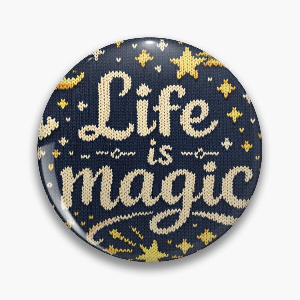 Item preview, Life is magic – Inspiring knitting pattern illustration in a retro look designed and sold by Mauswohn.