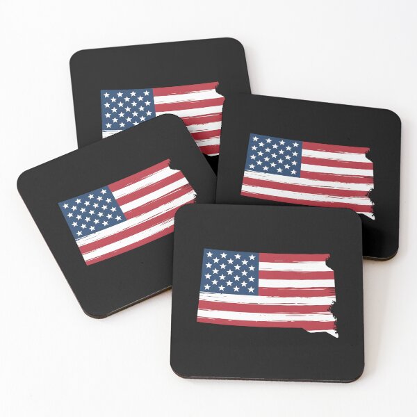 Item preview, South Dakota Stars & Stripes State Silhouette – Distressed Americana designed and sold by Paper Drip.