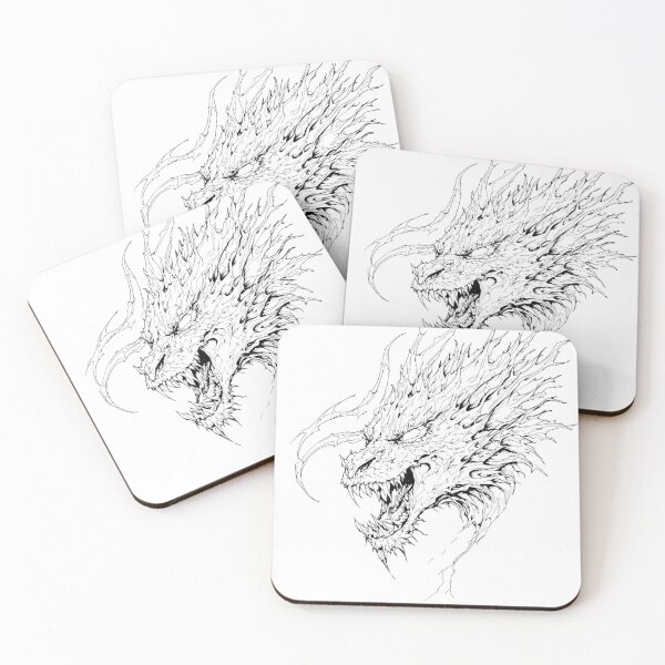 Item preview, Dragon Head Sketch – Dark Fantasy Hand Drawn Ink Art designed and sold by Colorfulsigns.