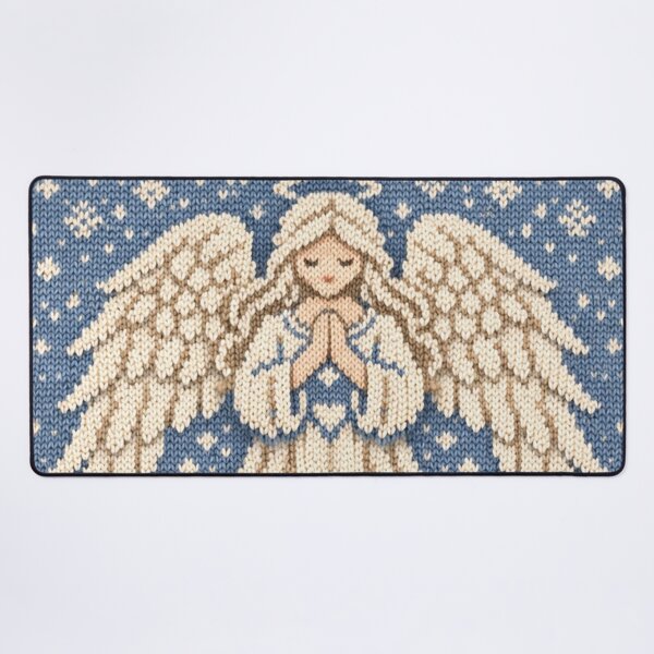 Item preview, Beautiful angel – knitted illustration with a heavenly flair designed and sold by Mauswohn.