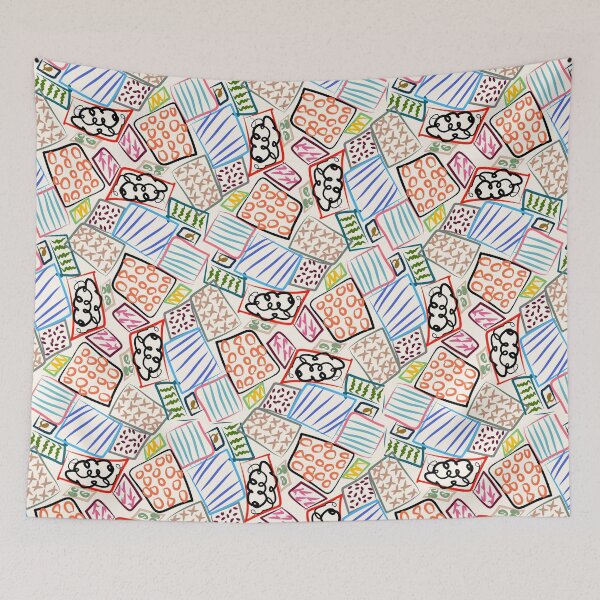 Item preview, Playful Abstract Doodle Pattern | Colorful Hand Drawn Geometric Shapes & Scribbles | Retro 90s Memphis Style designed and sold by Patterns & Love .
