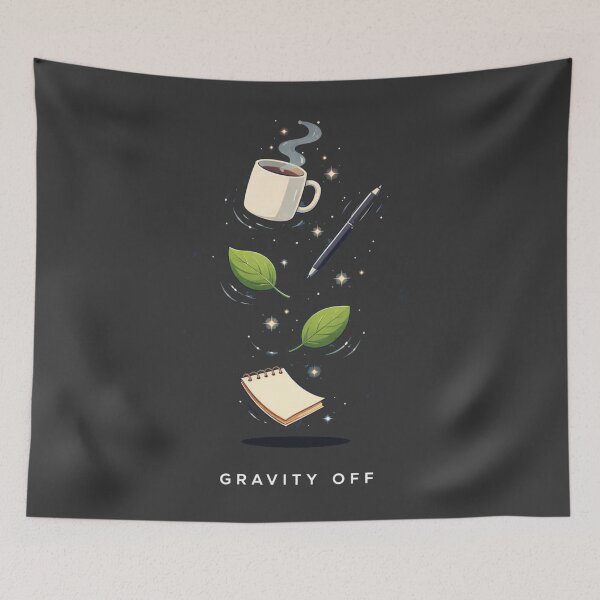 Item preview, Gravity Off T-Shirt – Creative Coffee Floating Notes Aesthetic Art Tee designed and sold by KDesignCrafts.