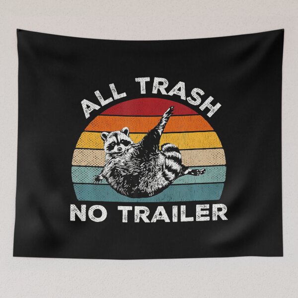 Item preview, All Trash No Trailer Sarcastic Vintage Camping Funny Raccoon designed and sold by arzateiosumn.