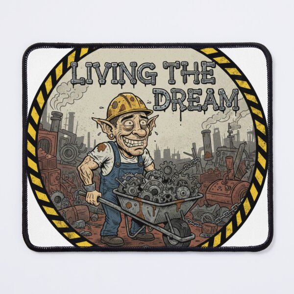 Item preview, Living The Dream – Work Humor Sticker Gift designed and sold by Imaginarium of Chaos falcon88 .