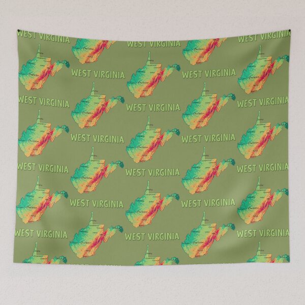Item preview, West Virginia Topographic Map - Retro Mountain State Pride designed and sold by mashmosh.