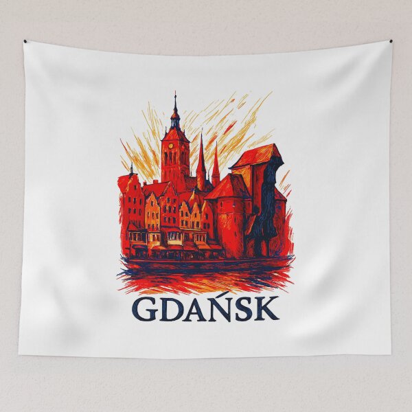 Item preview, Gdańsk cityscape, Poland, gift designed and sold by Pineapple-Tree.