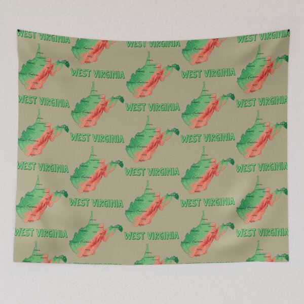 Item preview, West Virginia Topographic Mountain Map designed and sold by mashmosh.