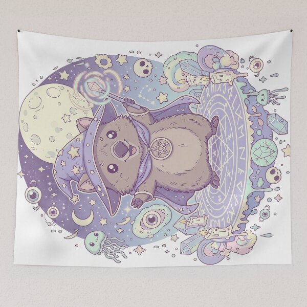 Item preview, Pastel Goth Wombat Wizard: The Floating Moon Ritual designed and sold by RubisLeaf.