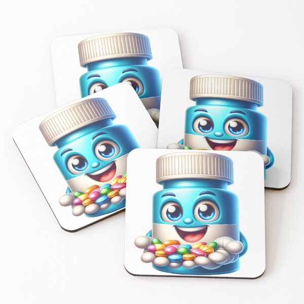 Item preview, Friendly Pill Bottle Mascot Character designed and sold by LunaPixelStudio.