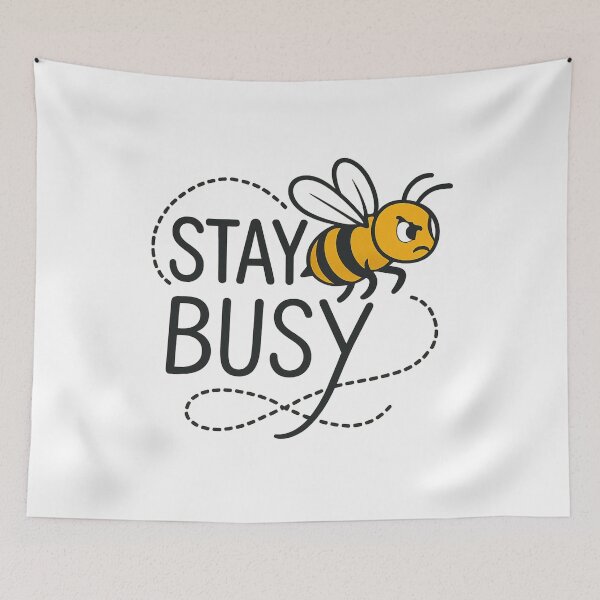Item preview, Stay Busy Motivational Bee Illustration designed and sold by MKreative Studio.