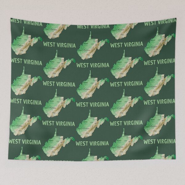 Item preview, West Virginia State Map - Retro Topographic Nature Design designed and sold by mashmosh.