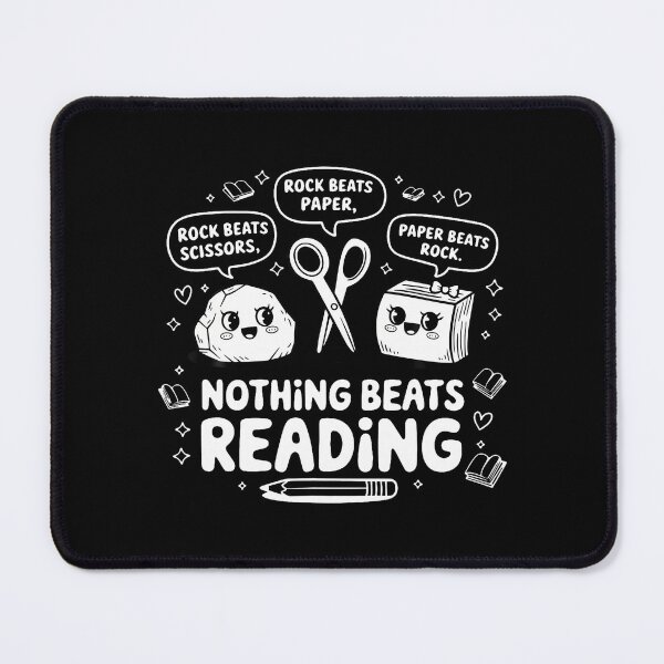 Item preview, Nothing Beats Reading Rock Paper Scissors Book Lover Teacher designed and sold by arzateiosumn.