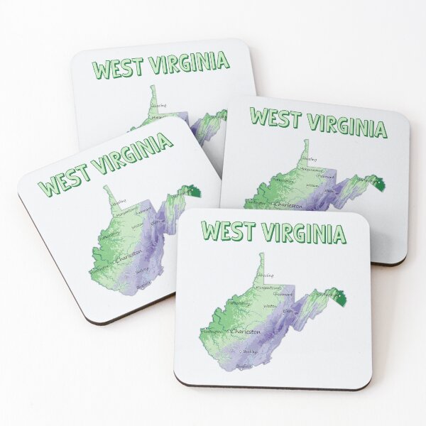 Item preview, West Virginia Topographic Map - Artistic Green & Blue Palette designed and sold by mashmosh.