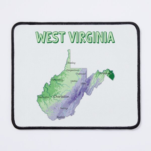 Item preview, West Virginia Topographic Map - Artistic Green & Blue Palette designed and sold by mashmosh.