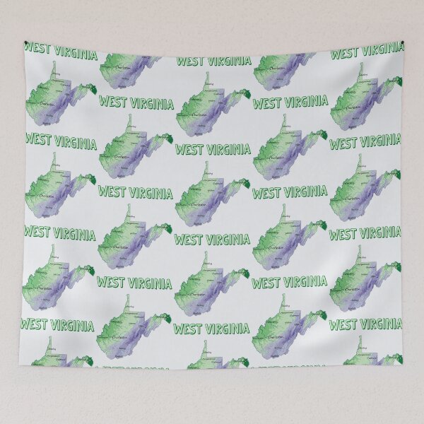 Item preview, West Virginia Topographic Map - Artistic Green & Blue Palette designed and sold by mashmosh.