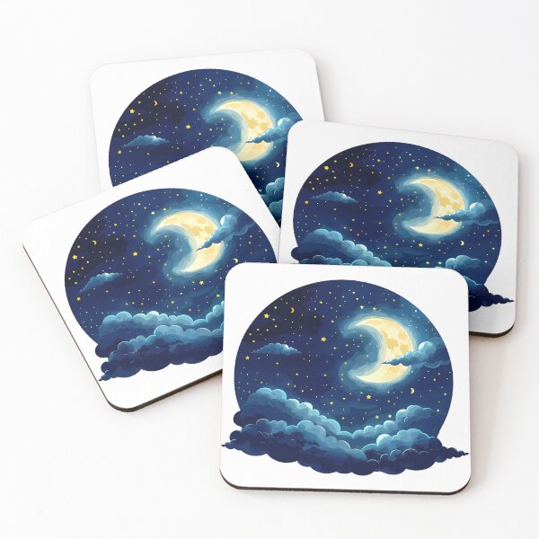 Item preview, Magical Moonlit Night Sky - Crescent Moon & Celestial Stars Art by Design Artistia designed and sold by DesignArtist.ia.