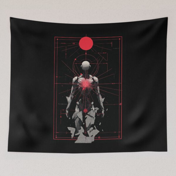 Item preview, Crimson Core – Futuristic Cyber Entity designed and sold by wolfgangrainer.