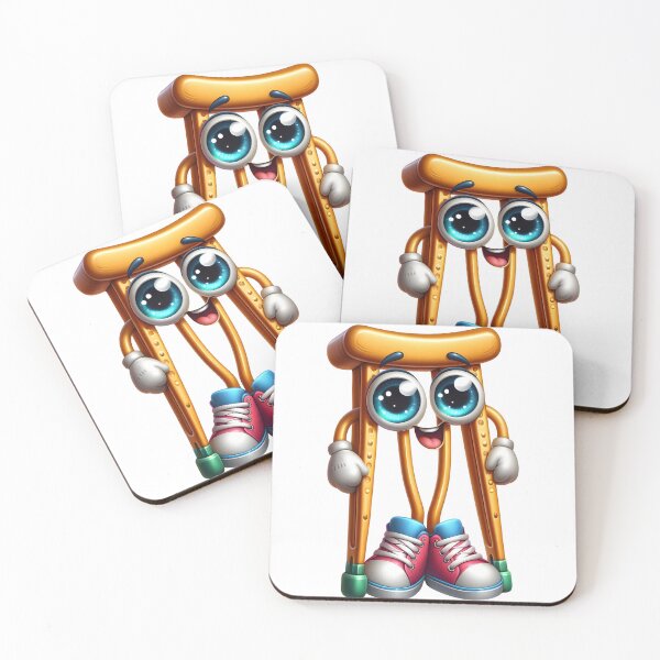 Item preview, Cute Crutches Mascot Recovery Support Character designed and sold by LunaPixelStudio.