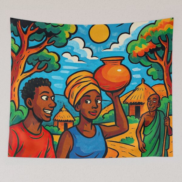 Item preview, Benin landscape | Comics style - Cartoon designed and sold by ComicsFactory.