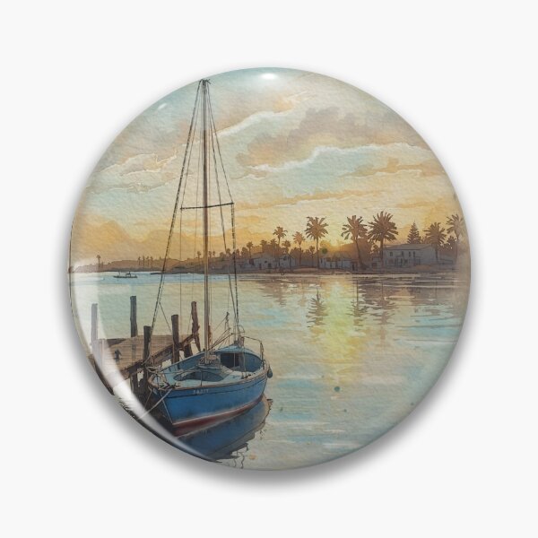 Item preview, Calabrian Harbor Watercolor Sunset | Porto Calabrese Acquerello Tramonto Italian Coast designed and sold by Italian Ink Studio.