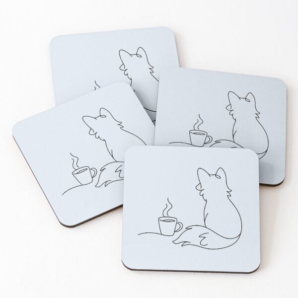 Item preview, Quiet Morning Fox & Coffee – Minimalist Line Drawing designed and sold by Still Breathing Studio.
