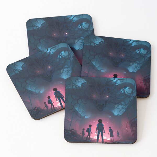 Item preview, Stranger Things Kids vs Mind Flayer - Epic Battle Upside Down Monster Art designed and sold by LoomisDreams.