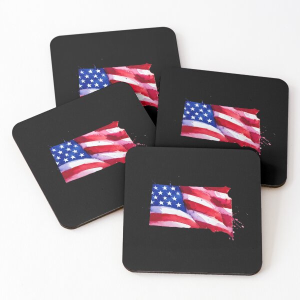 Item preview, South Dakota Stars & Stripes State Silhouette – Distressed Americana designed and sold by Paper Drip.